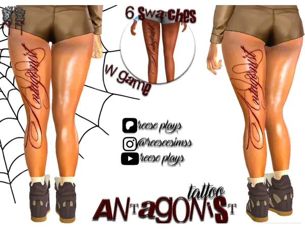Mix Antagonist Tattoo by reeseplays - The Sims 4 Custom Content