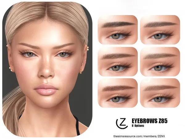 Alpha EYEBROWS Z85 by ZENX - The Sims 4 Custom Content
