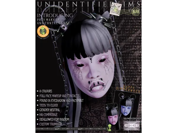 Mix Pray Makeup and Contacts Set FREE - The Sims 4 Custom Content