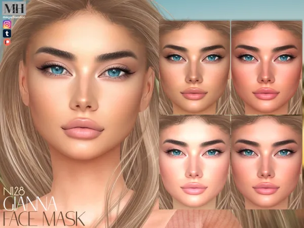 Alpha [Patreon] Gianna Face Mask N128 - The Sims 4 Custom Content