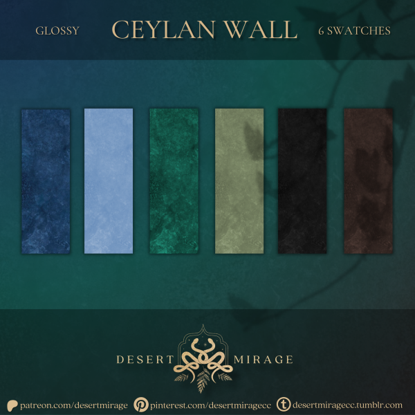 Alpha 𝙳𝙴𝚂𝙴𝚁𝚃 𝙼𝙸𝚁𝙰𝙶𝙴 Ceylan Glossy Wall by simsfinds - The Sims 4 Custom Content