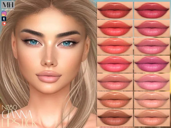 Alpha [Patreon] Gianna Lipstick N280 - The Sims 4 Custom Content