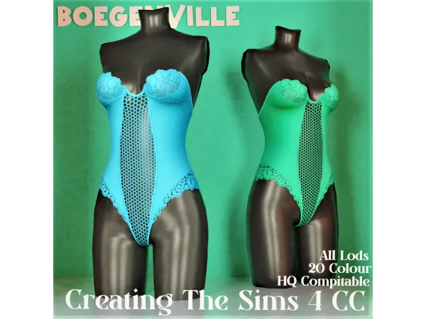 Alpha Boe_Melanie Marrie Jumpsuit lace - The Sims 4 Custom Content