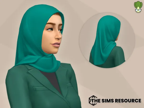 Maxis Match Modest Wear Tied Back Square Hijab (Hijab 22) by kapakijo - The Sims 4 Custom Content