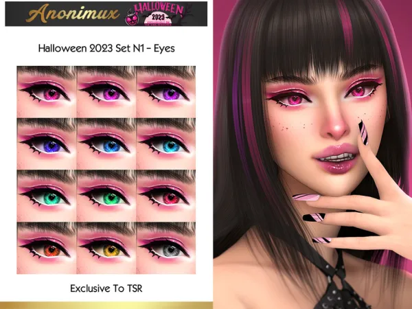 Alpha Halloween 2023 Set N1 Eyes by Anonimux_Simmer - The Sims 4 Custom Content