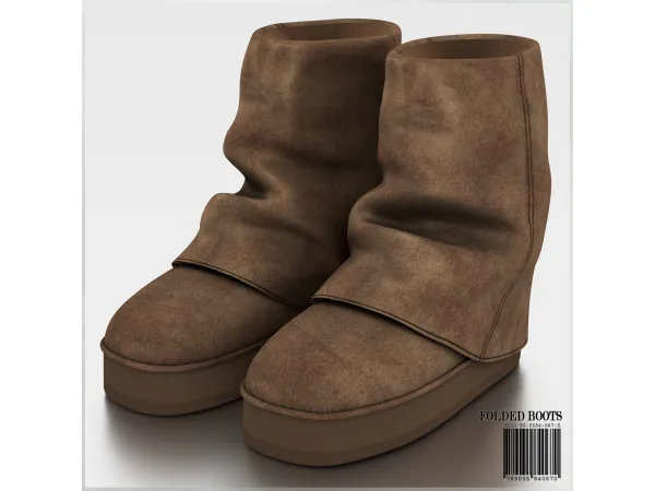 Alpha Folded Boots by mirosims2020 - The Sims 4 Custom Content