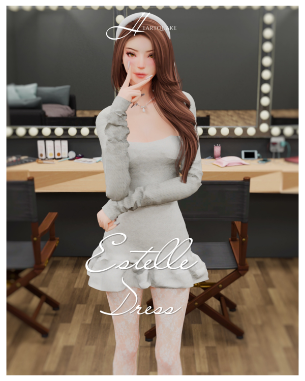 Mix heartquake estelle dress by simsfinds - The Sims 4 Custom Content
