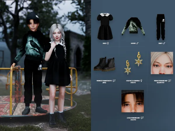 Alpha Midnight Manor Children Lookbook - The Sims 4 Custom Content