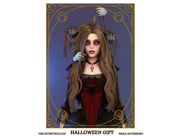 Maxis Match Halloween gift head accessory by thekunstwollen - The Sims 4 Custom Content