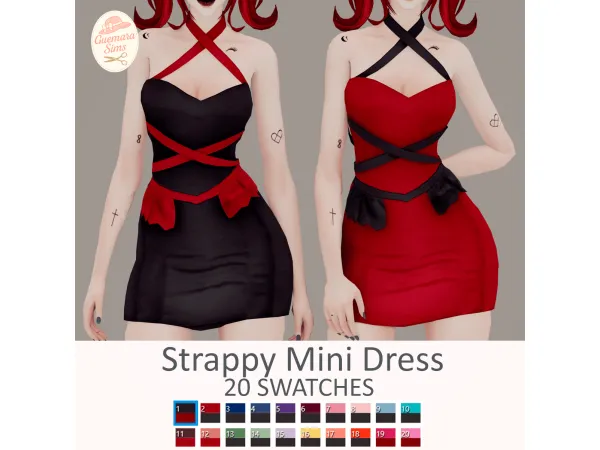 Maxis Match Strappy Enigma Mini Dress by Guemara - The Sims 4 Custom Content