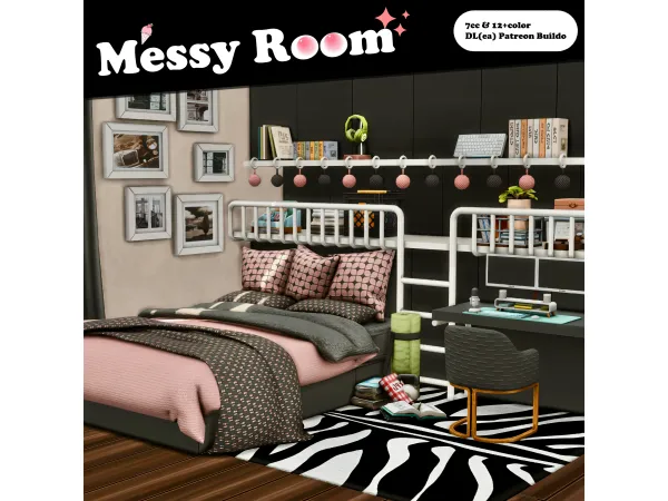 Maxis Match Messy Room 7cc by Buildo - The Sims 4 Custom Content