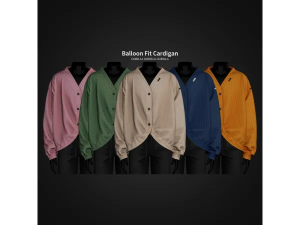 Alpha Balloon Fit Cardigan by gorillax3 - The Sims 4 Custom Content