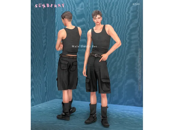 Alpha [SUNBERRY]2565_Male Outfit Set - The Sims 4 Custom Content