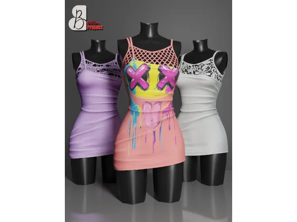 Alpha BillionProject Sme Mini Dress - The Sims 4 Custom Content