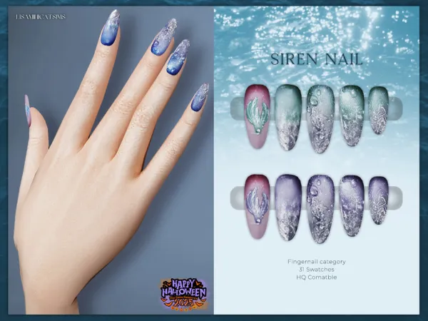 Alpha LMCS Siren Nail by Lisaminicatsims - The Sims 4 Custom Content