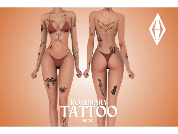 Alpha VICCS_ROSEMARY TATTOO (TEEN ELDER) - The Sims 4 Custom Content