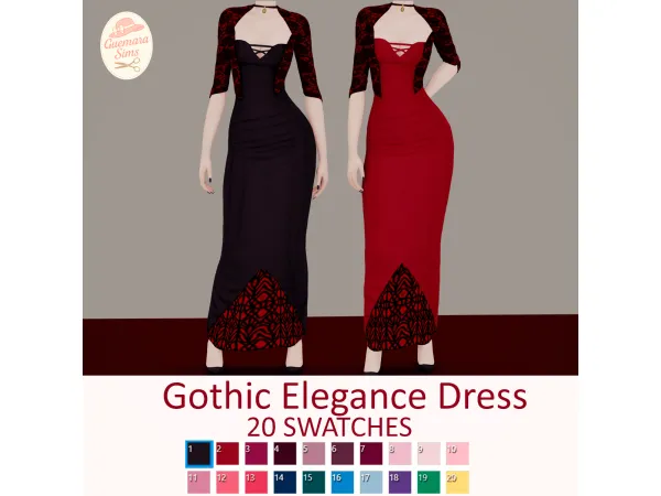 Maxis Match Gothic Elegance Dress by Guemara - The Sims 4 Custom Content