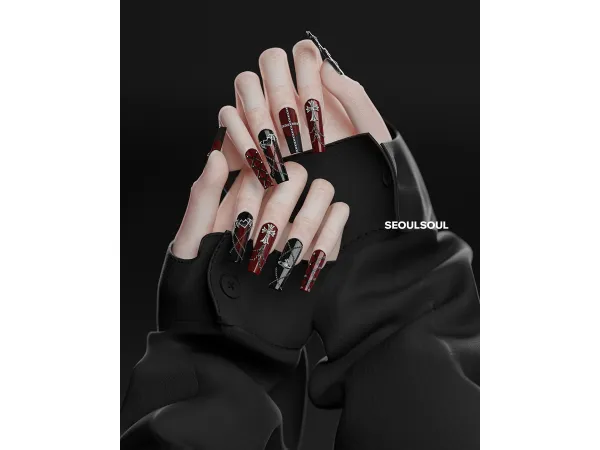 Alpha SIMS4 2025 122 NAIL sou by seoul - The Sims 4 Custom Content