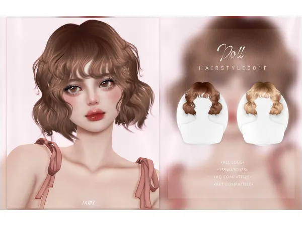 Alpha LAMZ Doll Hairstyles 001F - The Sims 4 Custom Content