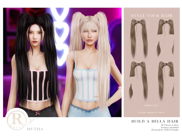 Alpha RAMA Build a Bella Hair (Sample) - The Sims 4 Custom Content
