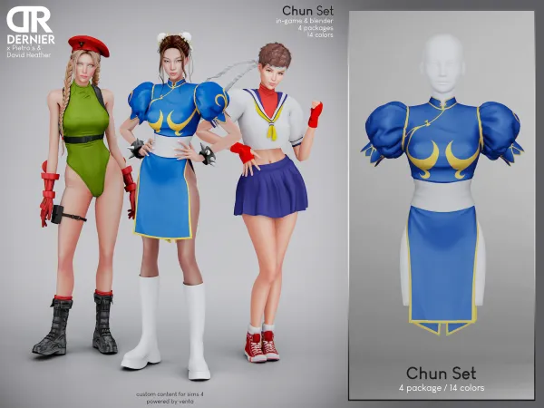 Alpha DERNIER Chun Set - The Sims 4 Custom Content