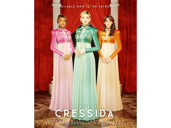 Maxis Match CRESSIDA DRESS by simsregalia - The Sims 4 Custom Content
