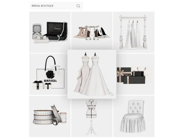 Mix BRIDAL BOUTIQUE by pixelglam - The Sims 4 Custom Content
