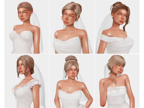My Favorite Wedding Hairs Pt. 1 | Sims 4 CC Recs by boujeesimss