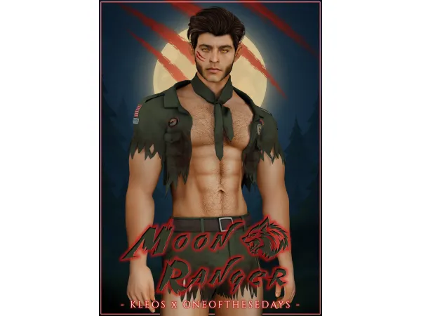 Alpha Moon Ranger Collab [Kleos x OneOfTheseDays] SKIN ( body scars tray files) - The Sims 4 Custom Content