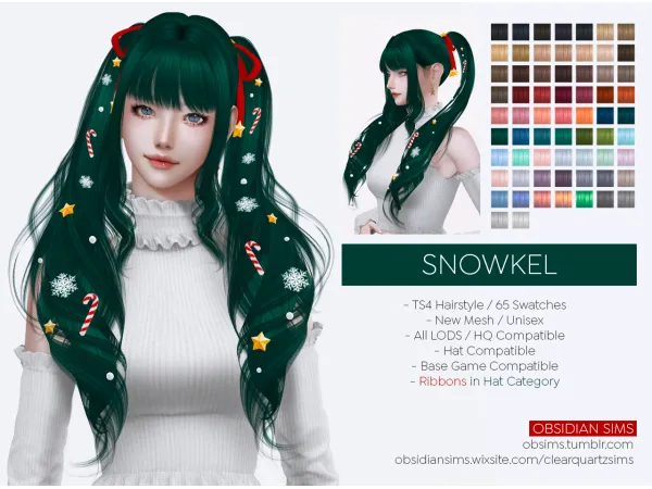 Alpha SNOWKEL HAIRSTYLE New mesh by - The Sims 4 Custom Content