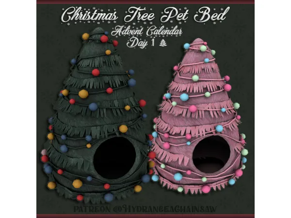 Alpha Day 1 Christmas Tree Pet Bed - The Sims 4 Custom Content