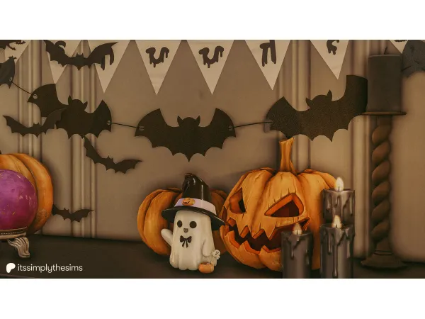 Maxis Match Spooky Day Bat Garland by itssimplythesims - The Sims 4 Custom Content