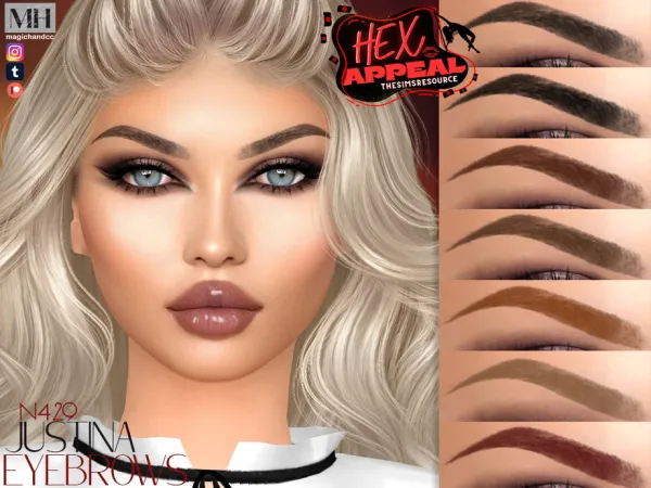 Alpha Hex Appeal Justina Eyebrows N429 - The Sims 4 Custom Content