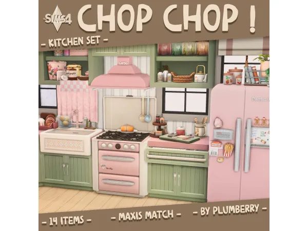Maxis Match Chop Chop Kitchen Set Part 1 by 11Plumberry - The Sims 4 Custom Content
