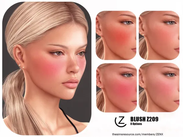 Alpha BLUSH Z209 by ZENX - The Sims 4 Custom Content