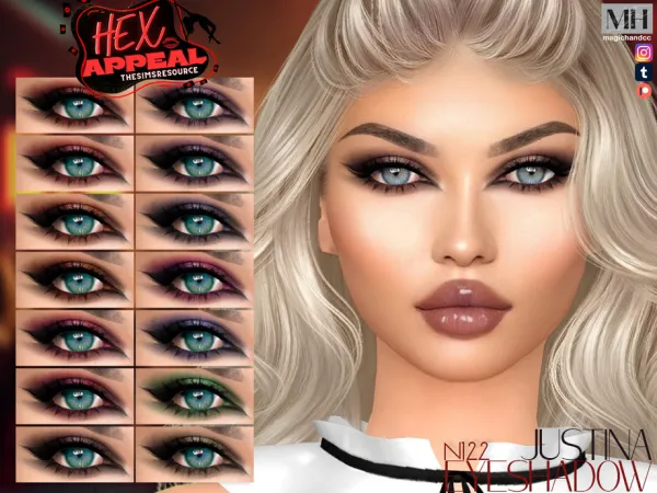 Alpha Hex Appeal Justina Eyeshadow N122 - The Sims 4 Custom Content
