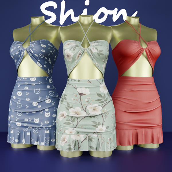Alpha Shion Bertha Dress by shion_sims - The Sims 4 Custom Content