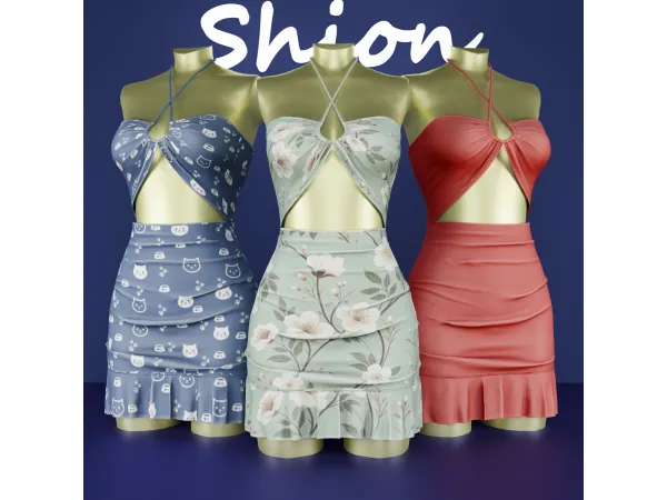 Alpha Shion Bertha Dress - The Sims 4 Custom Content