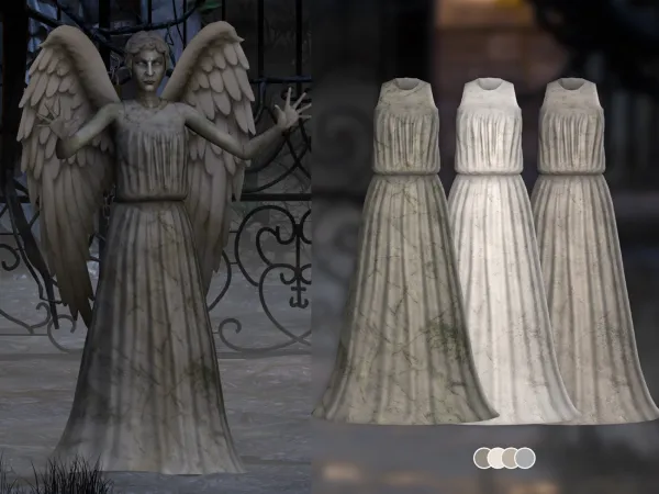 Maxis Match Weeping Angel Marble Dress - The Sims 4 Custom Content