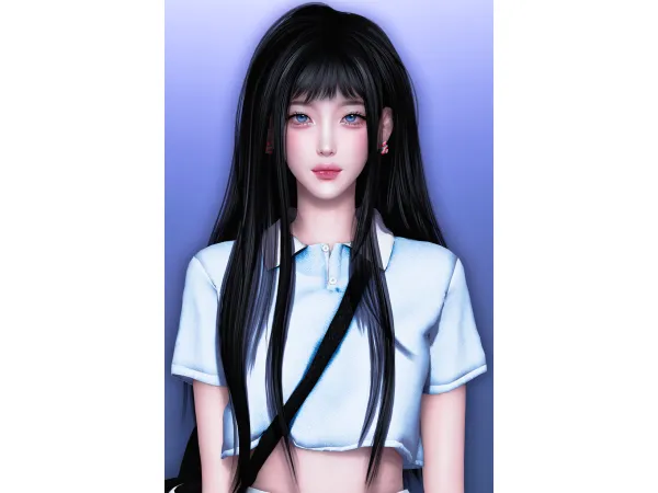 Alpha [JINO] HAIR N43 ver_1 by JINOSIMS - The Sims 4 Custom Content