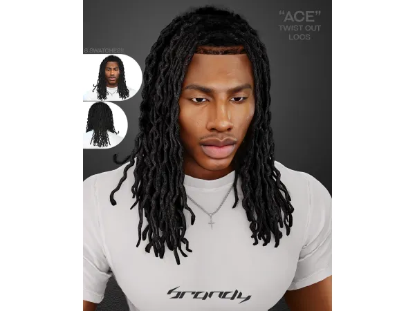 Alpha ACE Twist out locs by brandysims - The Sims 4 Custom Content