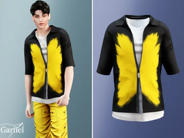Alpha Adult K pop inspired butterfly stage shirt by Garfiel - The Sims 4 Custom Content
