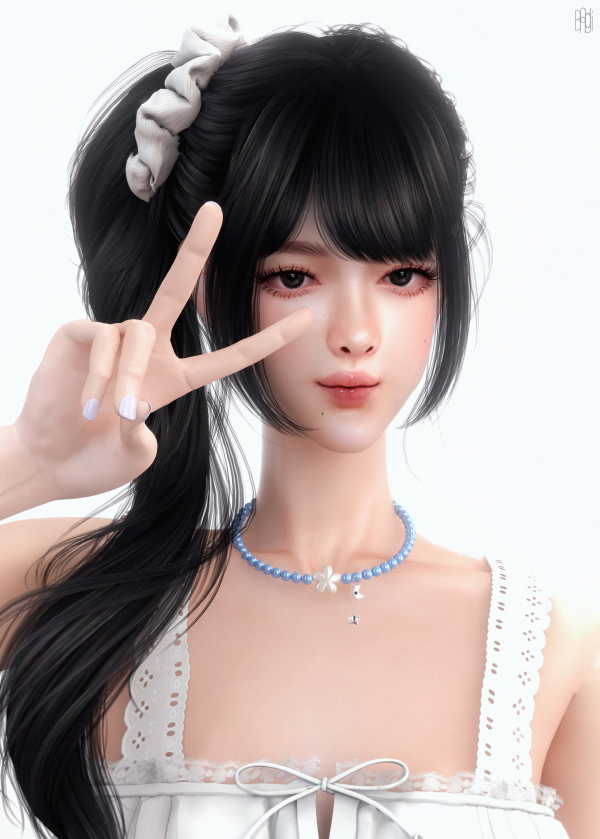 Mix [Bongddi] beads necklace by simsfinds - The Sims 4 Custom Content