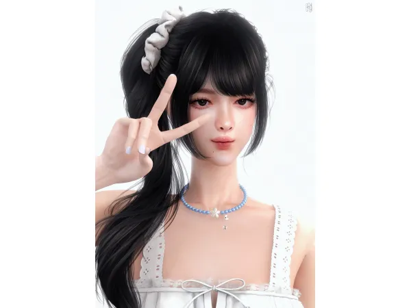 Mix [Bongddi] beads necklace - The Sims 4 Custom Content