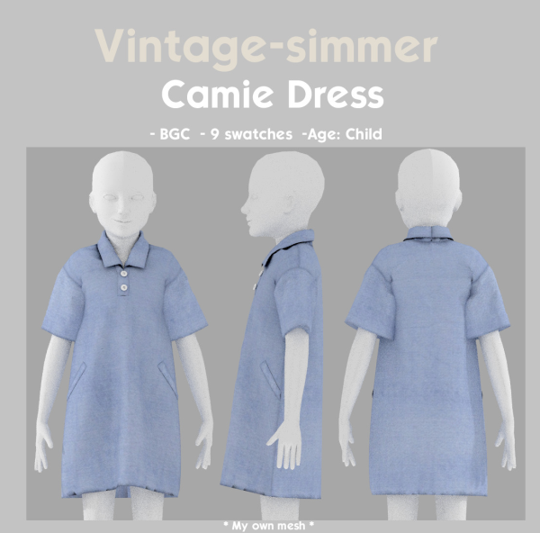 Alpha Alpha Dress for kids simmer by simsfinds - The Sims 4 Custom Content