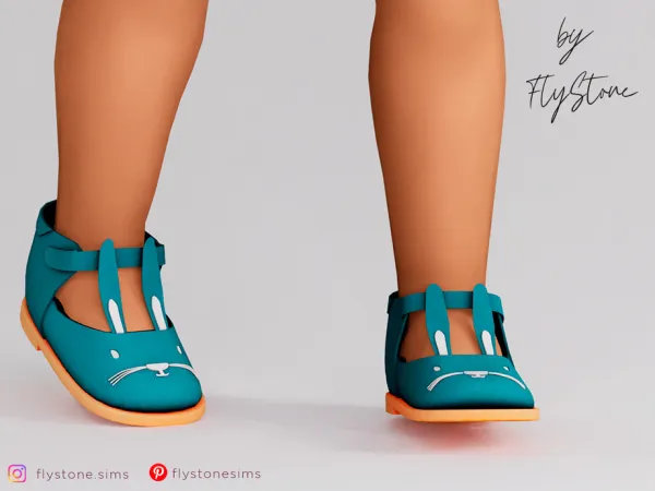 Alpha Toddler Glossy Flats In The Form Of A Rabbit by FlyStone - The Sims 4 Custom Content