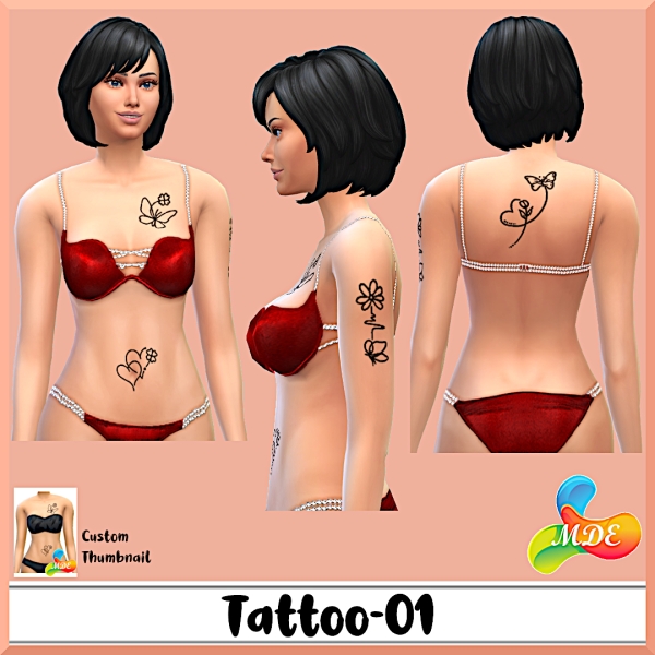 Mix MDE Tattoo_01 by mde - The Sims 4 Custom Content