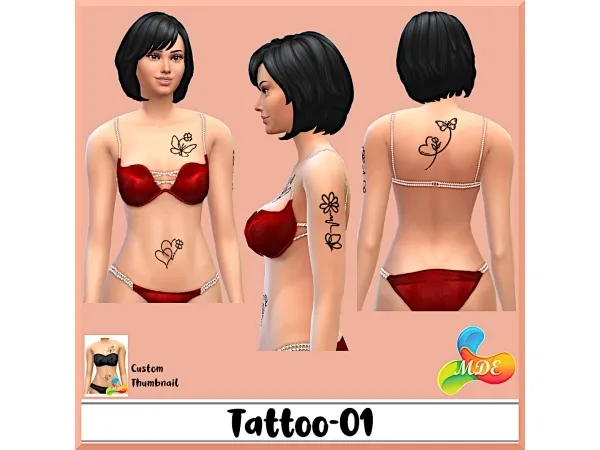 Mix MDE Tattoo_01 - The Sims 4 Custom Content