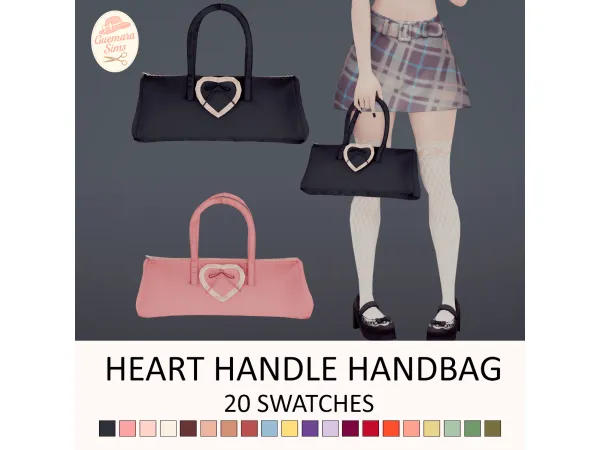 Maxis Match Heart Handle Handbag by Guemara - The Sims 4 Custom Content