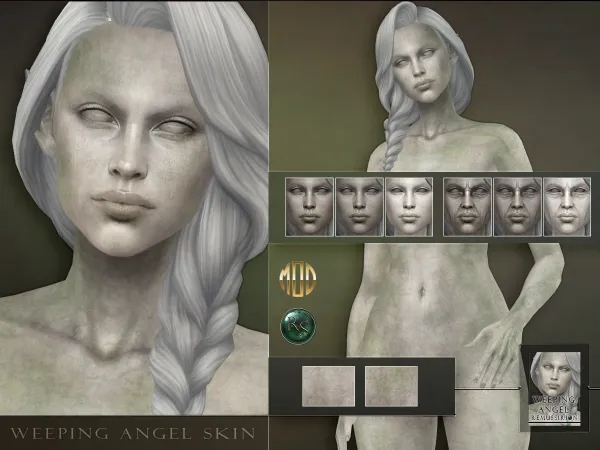 Alpha Weeping Angel (Female Statue) skin - The Sims 4 Custom Content